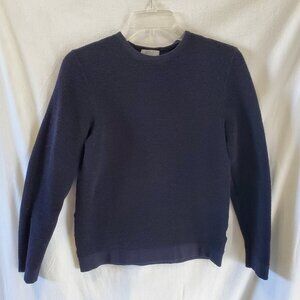 COS Dark Blue Wool Crewneck Sweater for Men, Size S